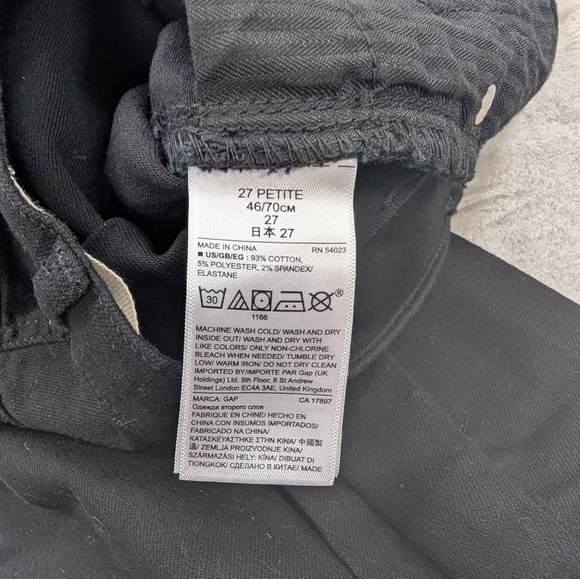Gap Women's Crop Flair High Rise Black Wash Jeans Size 27 Petite NWT - Picture 10 of 11